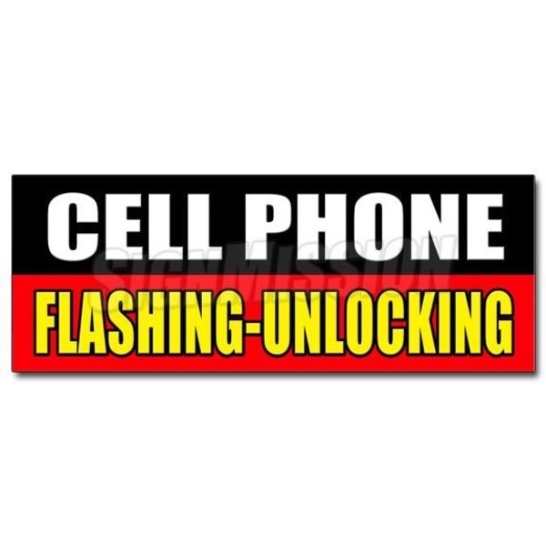 Signmission CELL PHONE FLASHING UNLOCKING DECAL sticker full partial operating, D-36 Cell Phone Flashing Unlock D-36 Cell Phone Flashing Unlock